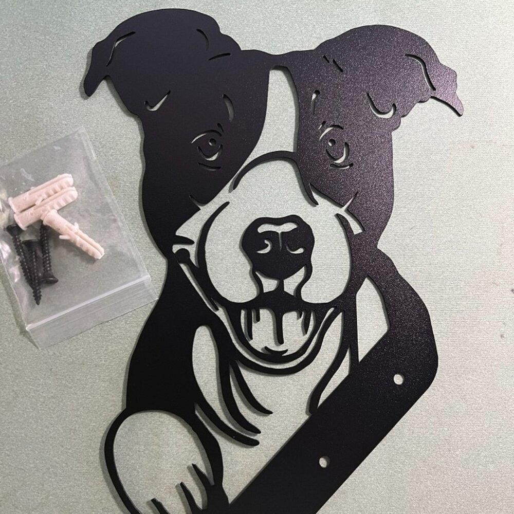 Black Dog Metal Wall Sculpture Statues Wall or Fence Art NEW